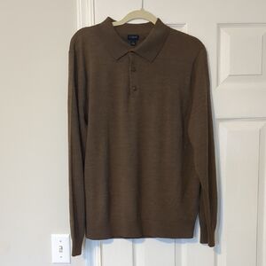 J. Crew Merino blend Sweater Polo - Brown - Large
